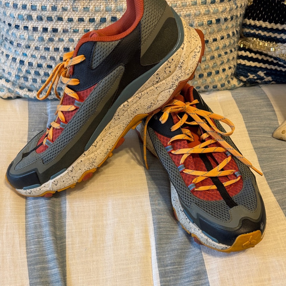 The North Face Red and Gray Athletic Shoes